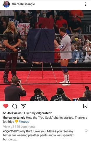 Edge apologizes to Kurt Angle