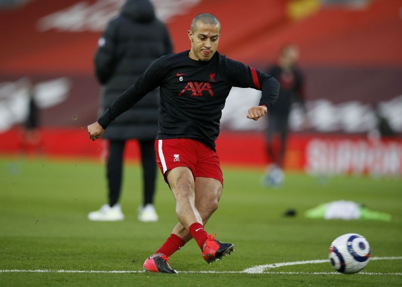 Thiago before a Liverpool game