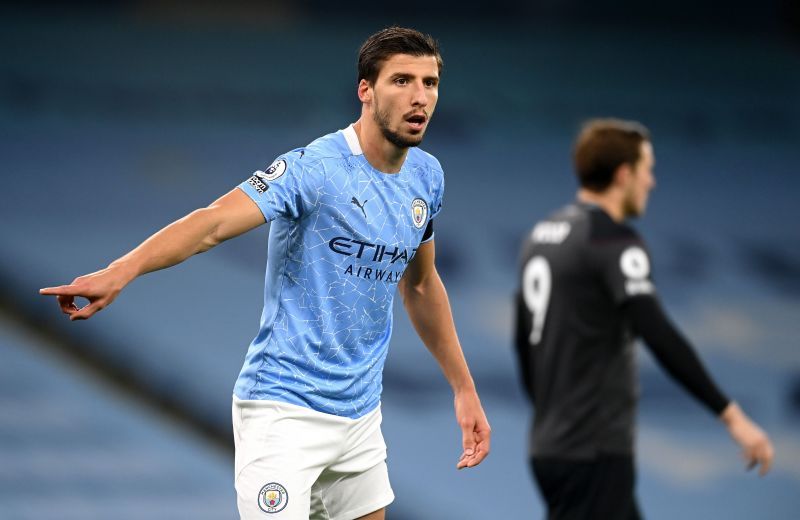 Ruben Dias in action for Manchester City