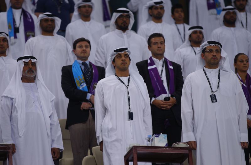 Sheikh Mansour (centre) has transformed Manchester City