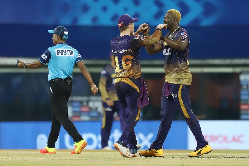 Eoin Morgan and Andre Russell [PC: iplt20.com]