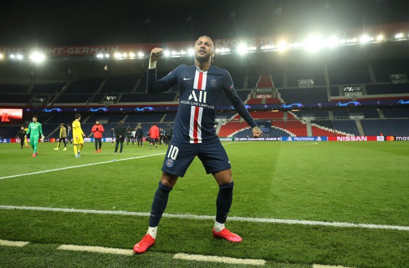 Neymar celebrates a Paris Saint-Germain win