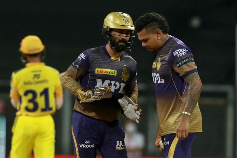 Sunil Narine is playing his first match of IPL 2021 right now (Image Courtesy: IPLT20.com)