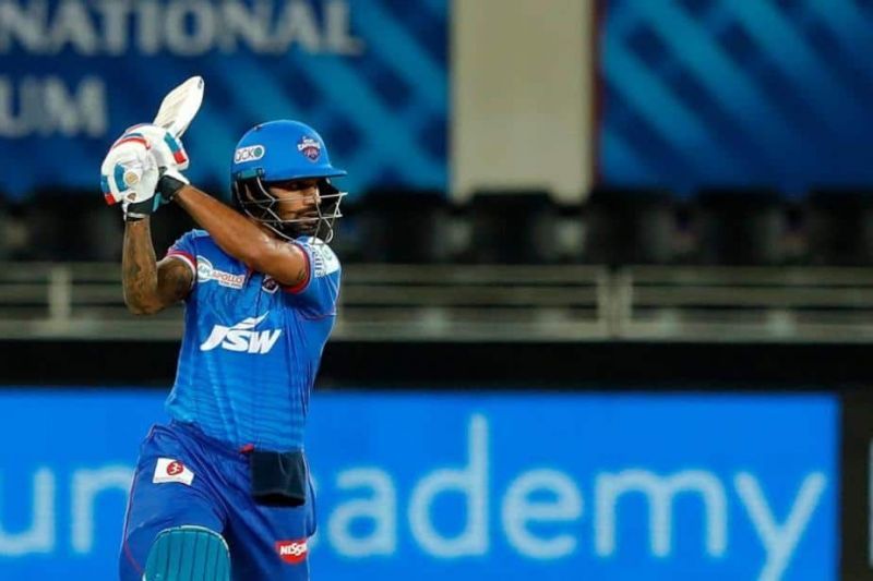 Shikhar Dhawan helped Delhi Capitals reach a solid total against Rajasthan Royals. Image credit:News18