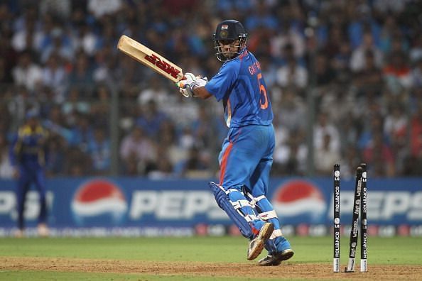 Gautam Gambhir was dismissed for 97 in the 2011 World Cup final.