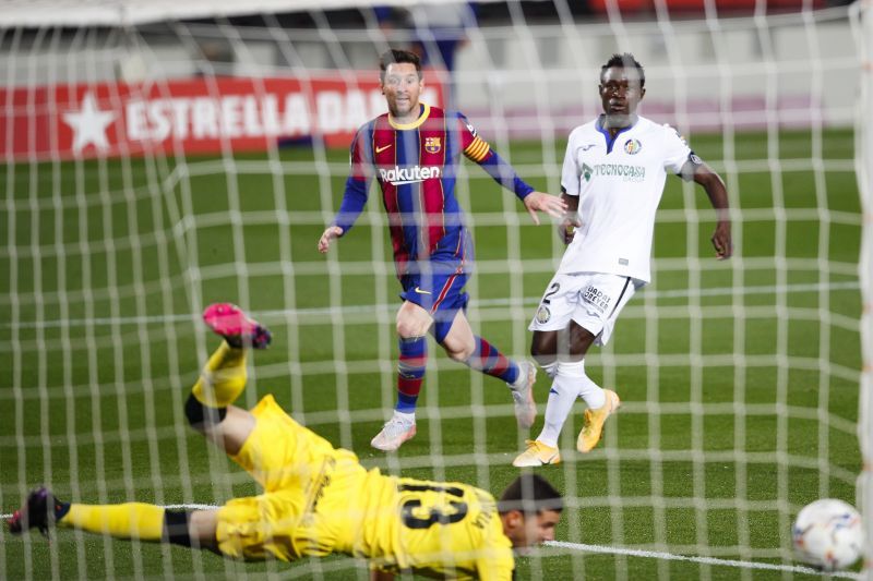 Lionel Messi scored twice against Getafe. (Photo by Eric Alonso/Getty Images)