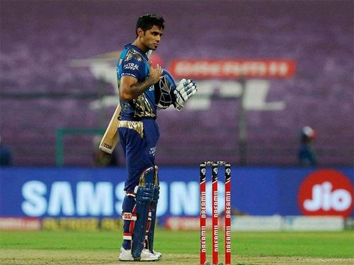 Suryakumar Yadav of MI in IPL 2021 action