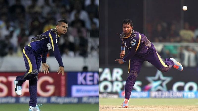 Sunil Narine (L) and Shakib Al Hasan (R) will battle it out for the premium all-rounder slot for KKR in IPL 2021