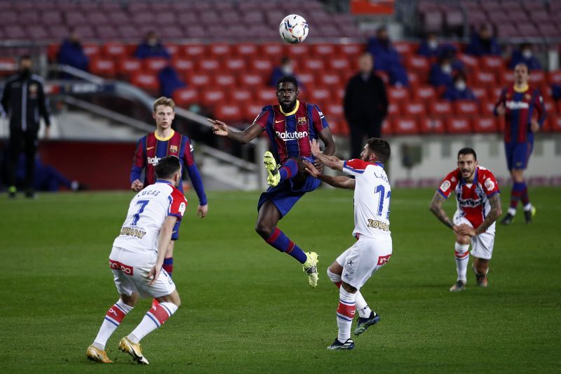 Umtiti has fallen down the pecking order at Barcelona