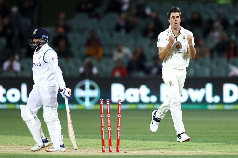 Prithvi Shaw cleaned up by Pat Cummins in the second innings of the Adelaide Test.