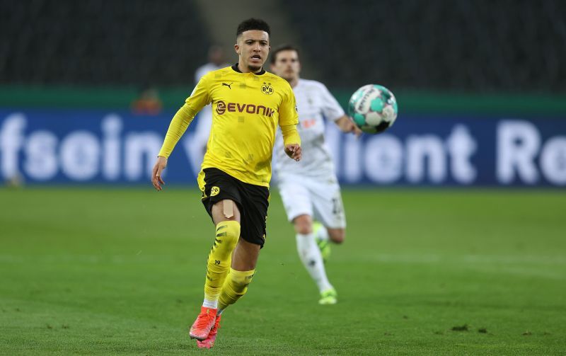 Jadon Sancho in action for Borussia Dortmund