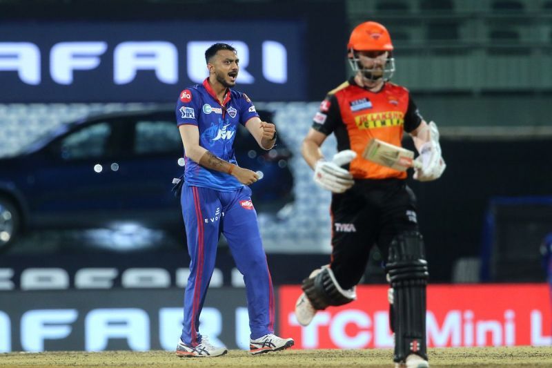 Axar Patel (left) conceded just 8 runs in the Super Over [Credits: IPL]