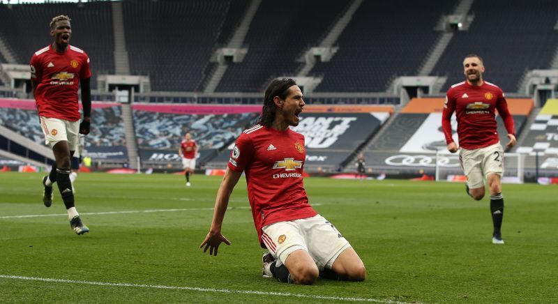 Edinson Cavani was on target for Manchester United.