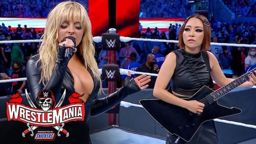 Bebe Rexha performs "America the Beautiful" during night one of WrestleMania 37.