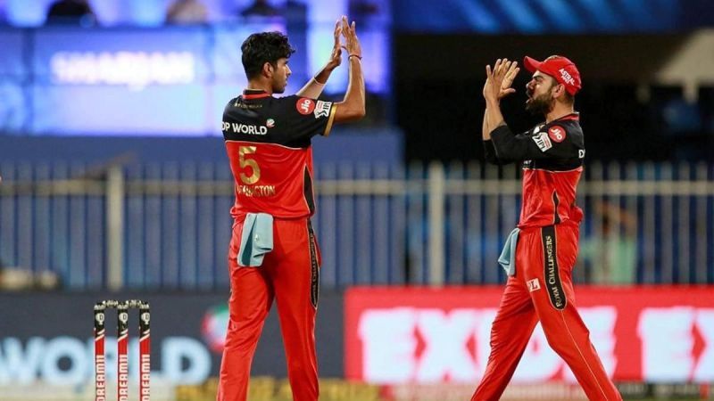 RCB&#039;s Washington Sundar [L]