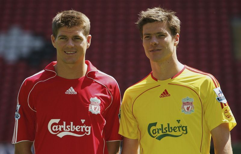 Steven Gerrard and Xabi Alonso