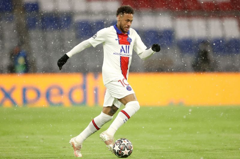 Neymar in action against Bayern Munich