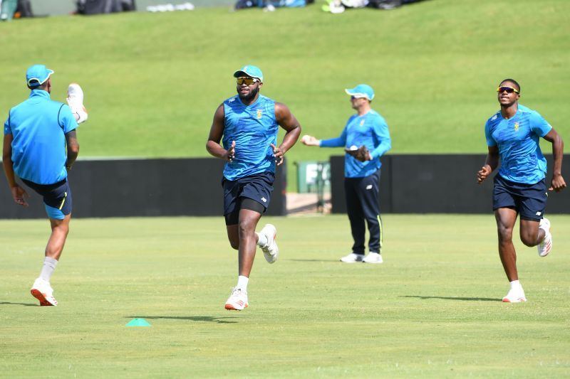 South African players practice ahead of the first ODI at SuperSport Park