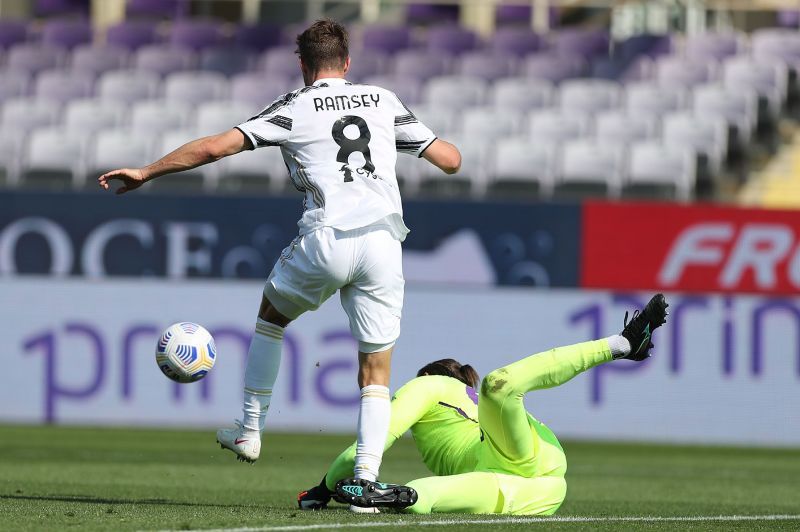 Aaron Ramsey in action against Fiorentina