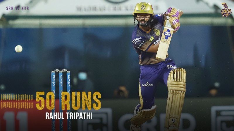 Rahul Tripathi's knock helped KKR post a big total | Image: Twitter