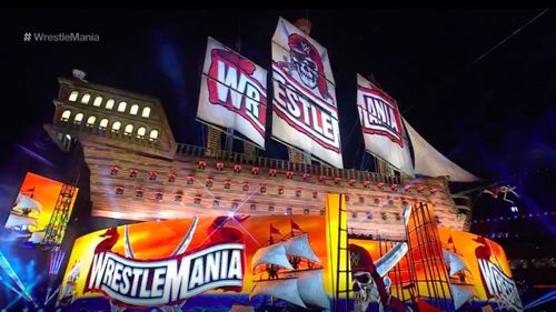 The set for WrestleMania 37 in Tampa, FL