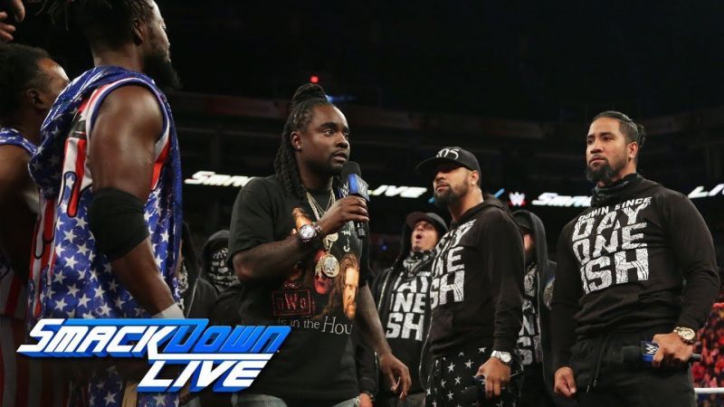 Wale hosting the Rap Battle between the Usos and The New Day