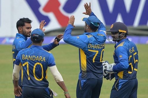 Sri Lankan cricket team. Pic: SLC/ Twitter