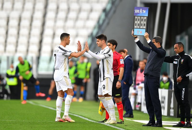 Cristiano Ronaldo was subbed off for Alvaro Morata against Inter Milan