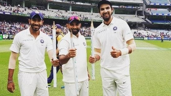 Jasprit Bumrah, Mohammed Shami and Ishant Sharma (from left to right)