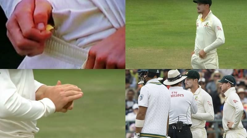Cameron Bancroft caught on camera tampering with the ball during the 2018 Test.
