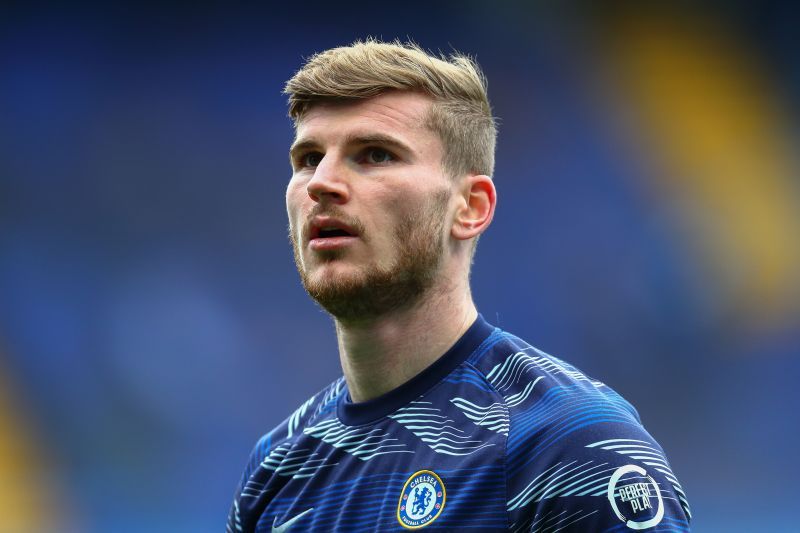 Chelsea star Timo Werner looks on