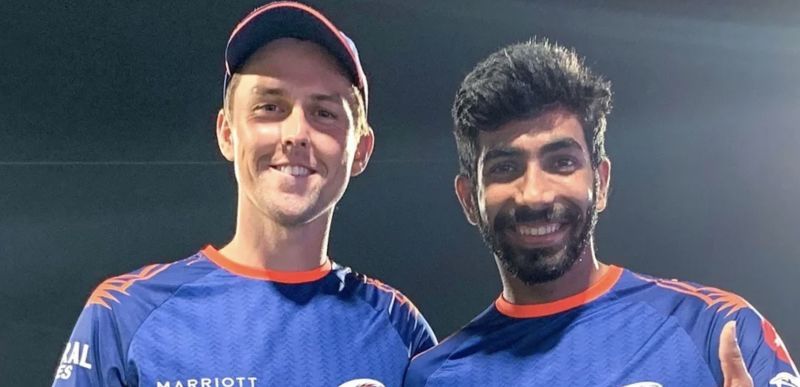 Trent Boult (left) and Jasprit Bumrah will lead the Indian and New Zealand pace attacks respectively (Photo: Mumbai Indians)
