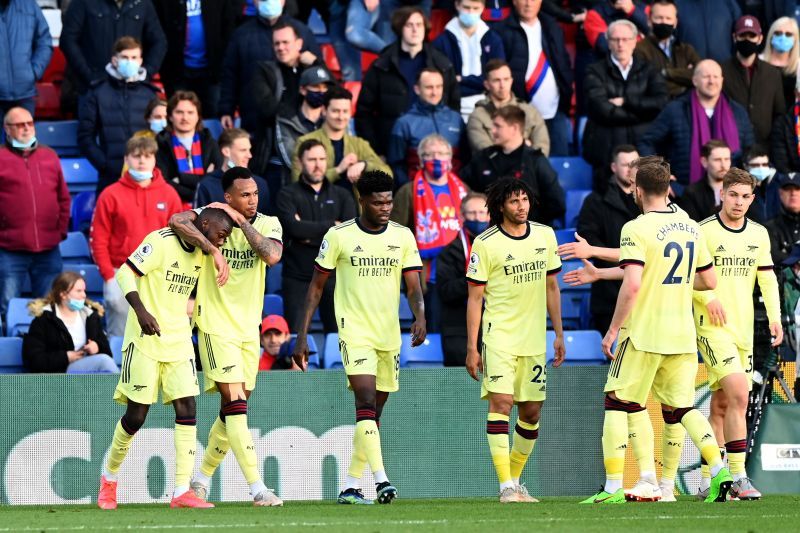 Two goals in injury time helped Arsenal secure a 3-1 win over Crystal Palace on Wednesday