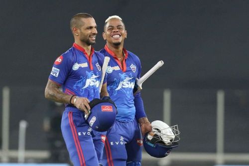 Shikhar Dhawan is the current Orange Cap holder in IPL 2021 with 380 runs. (Image source @WisdenIndia Twitter)