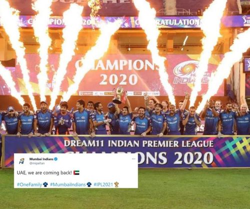 Mumbai Indians were ecstatic after IPL 2021's UAE return was confirmed