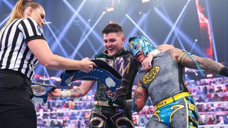 Dominik and Rey Mysterio are elated to be the SmackDown tag team champions