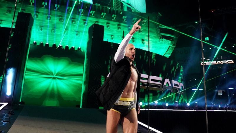 Cesaro at WrestleMania 37 before the biggest victory of his career