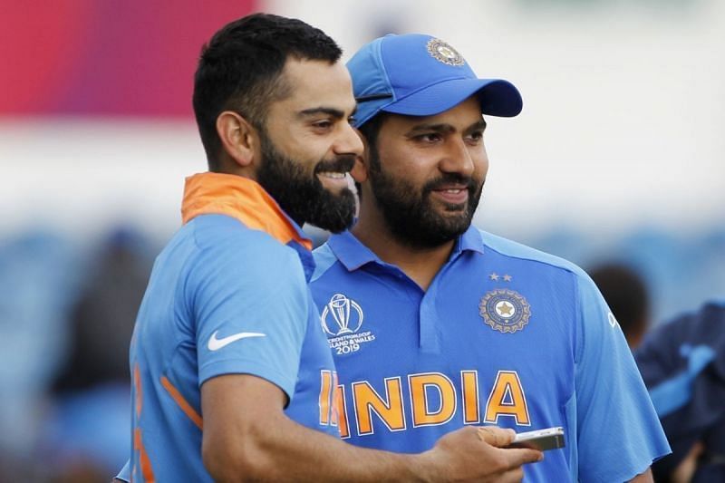 Will Virat Kohli (L) give up the white-ball captaincy for Rohit Sharma?