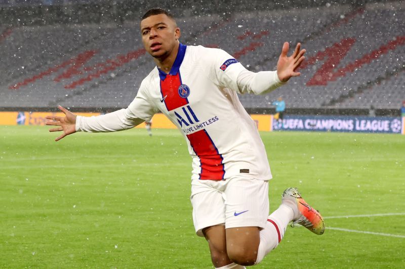 Kylian Mbappe scored a hat-trick against Barcelona in the round of 16 fixture.