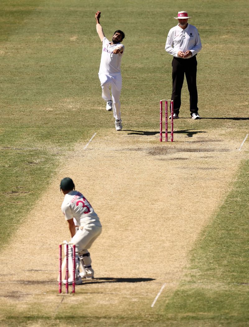 Jasprit Bumrah's release point makes it difficult for the batter to pick him.