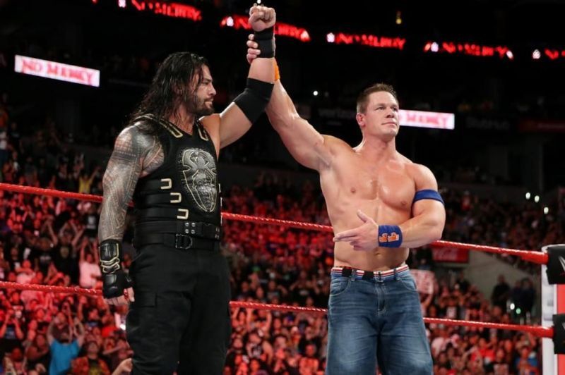 John Cena with Roman Reigns