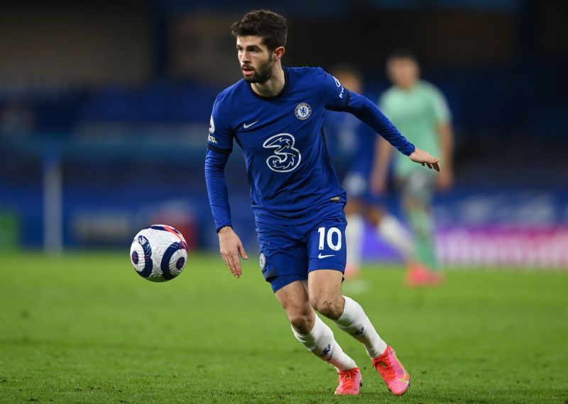 Christian Pulisic in Chelsea colors.