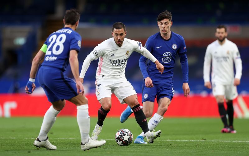 Hazard in action for Real Madrid against Chelsea