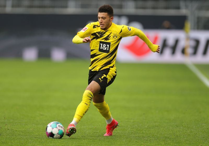 Jadon Sancho in action for Borussia Dortmund