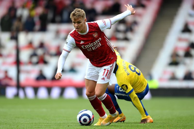 Martin Odegaard in action for Arsenal