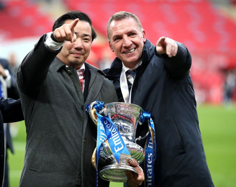 Brendan Rodgers (R) guided Leicester City to victory in the FA Cup final