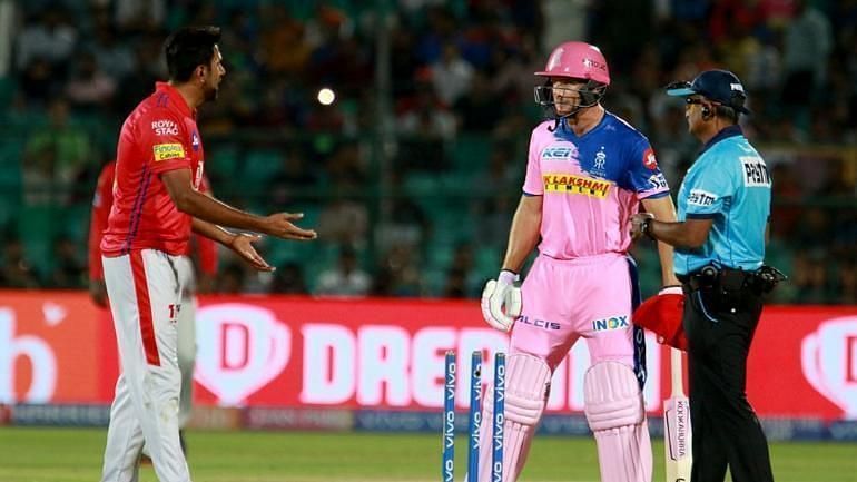 Ravichandran Ashwin Mankaded Jos Buttler in IPL 2019.