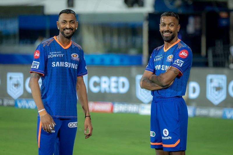 Pandya brothers during IPL 2021 (Image Courtesy: IPLT20.com)