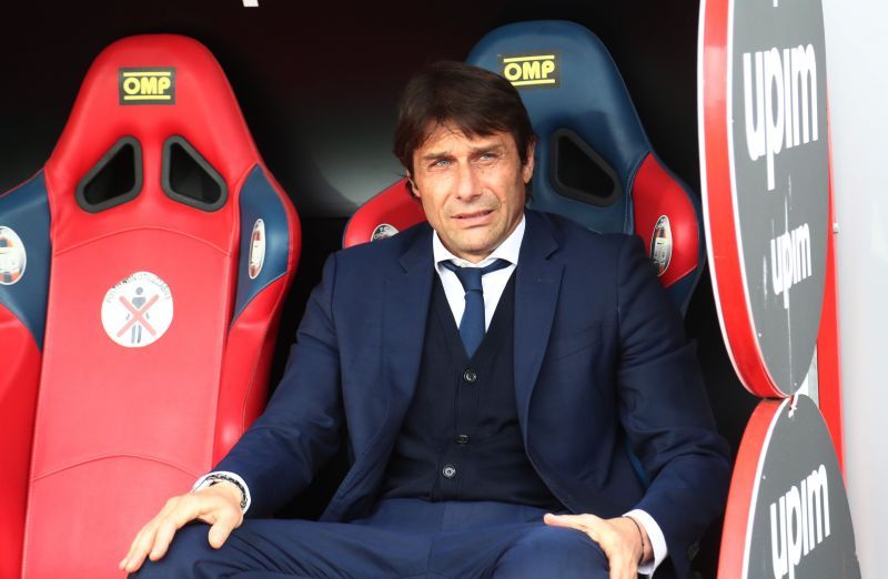 Inter Milan manager Antonio Conte looks on