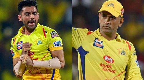 Deepak Chahar and MS Dhoni